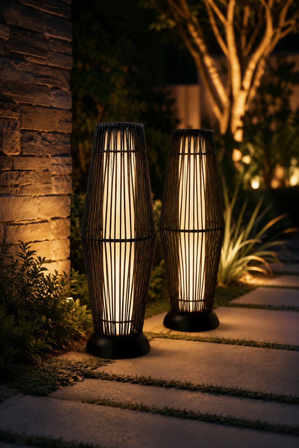 Solar Wicker Lanterns